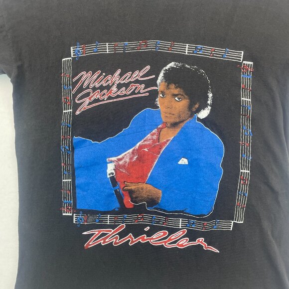Vintage Michael Jackson T Shirt Large Thriller 80s Music Rap Bootleg Paki Cotton - Picture 2 of 15